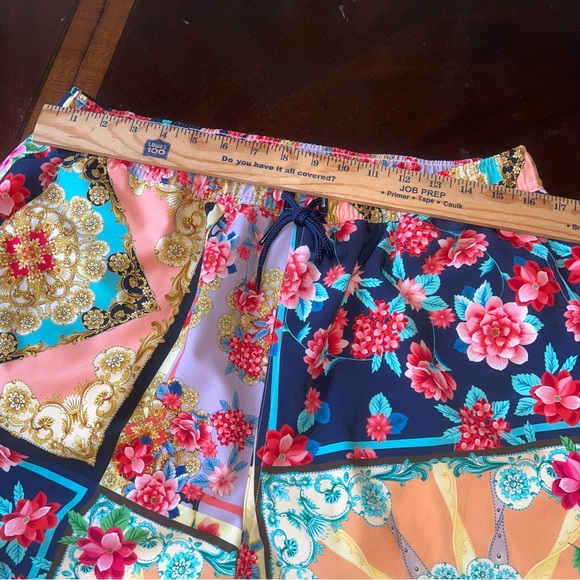 JOHNNY WAS Men Swim Trunk Multicolor Floral Summer Beach Mesh Lining Pocket L - Picture 7 of 9